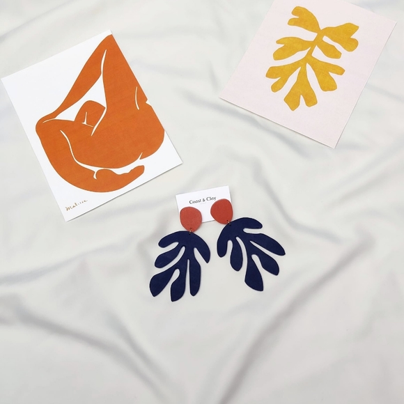Modern Earrings, Matisse Statement Earrings - Picture 2 of 4